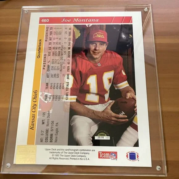 1993 Upper Deck Joe Montana #460 Jumbo Football Trading Card Ungraded Limited - Picture 2 of 4